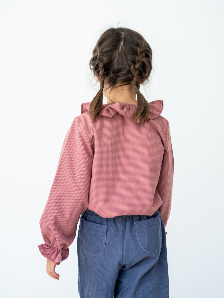 Blusa cuadros cuello