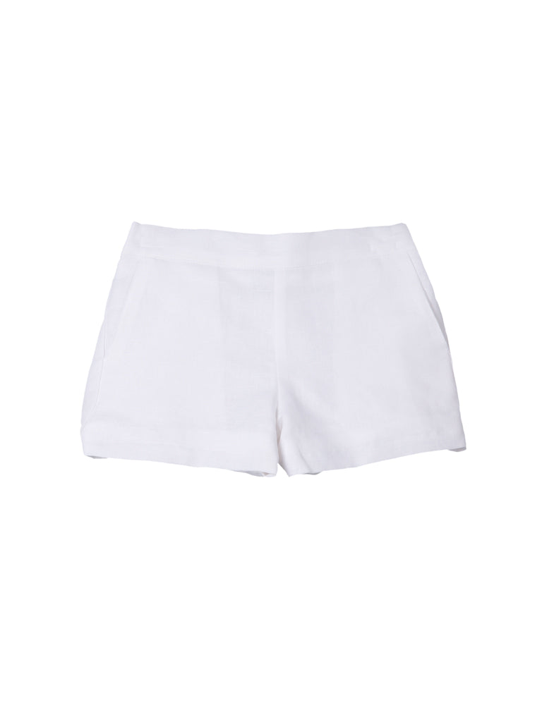 Short en lin blanc