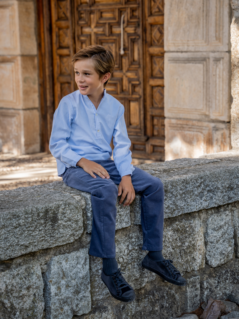Pantalón largo pana azul para niño - Minis Baby&Kids moda infantil