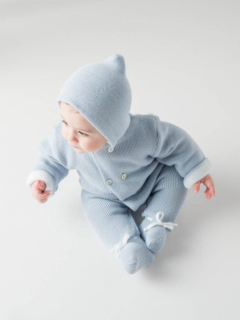 Buzo Bebé Mebi Azul Gris - Ropa de Bebé de Punto y Algodón