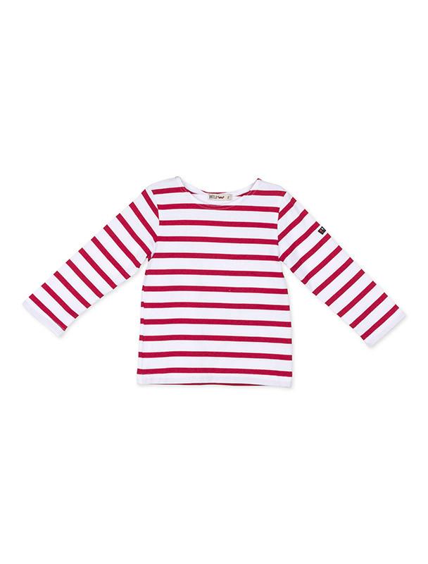Camiseta niña rayas roja volante R240510 - Tienda moda infantil