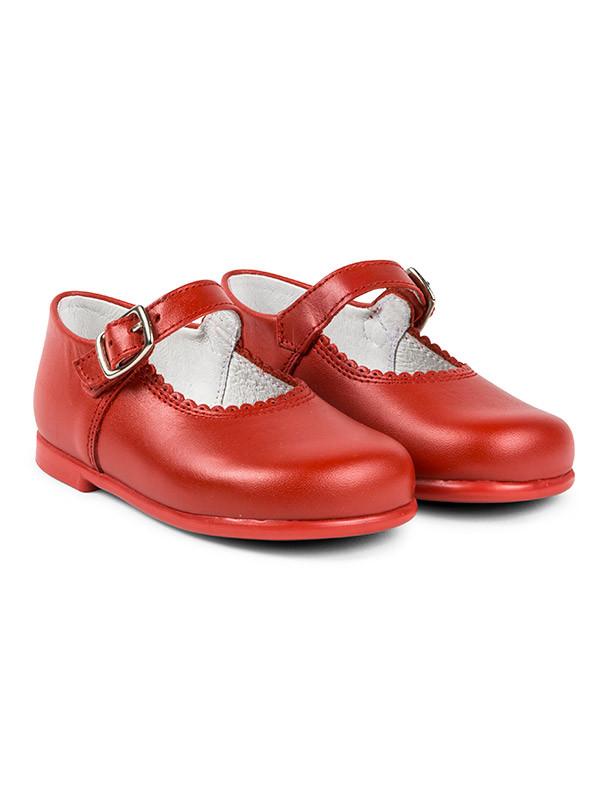 Merceditas piel rojo para niña Minis Baby&Kids minisbk