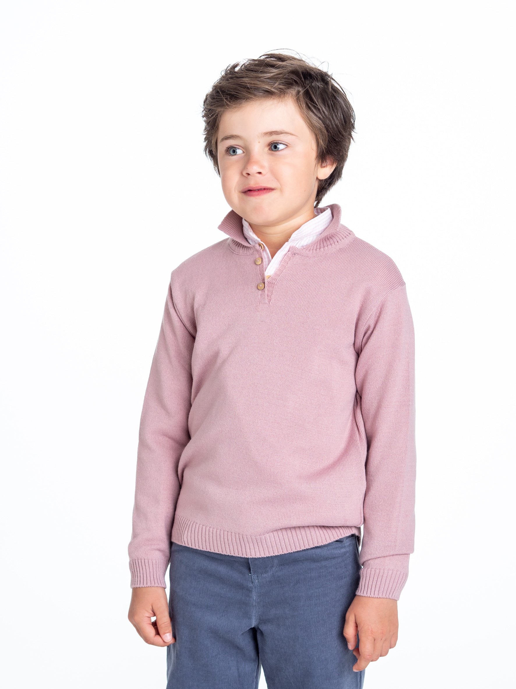 Jersey rosa cuello polo