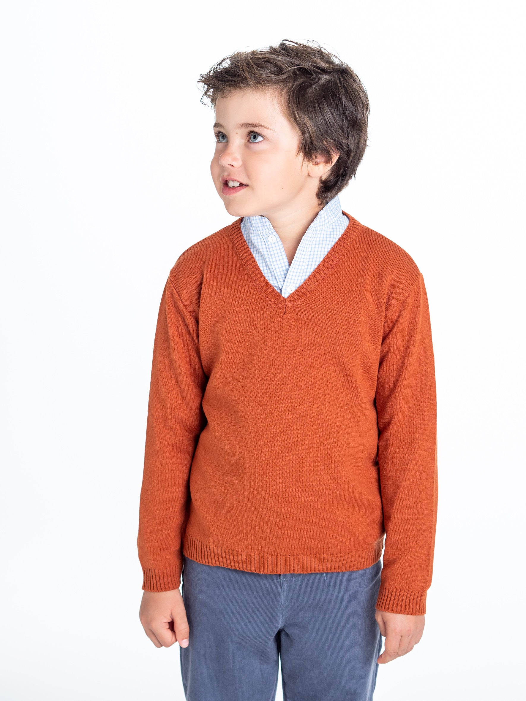 Jersey de ochos para niño color teja Talla 12 Color 23-TEJA