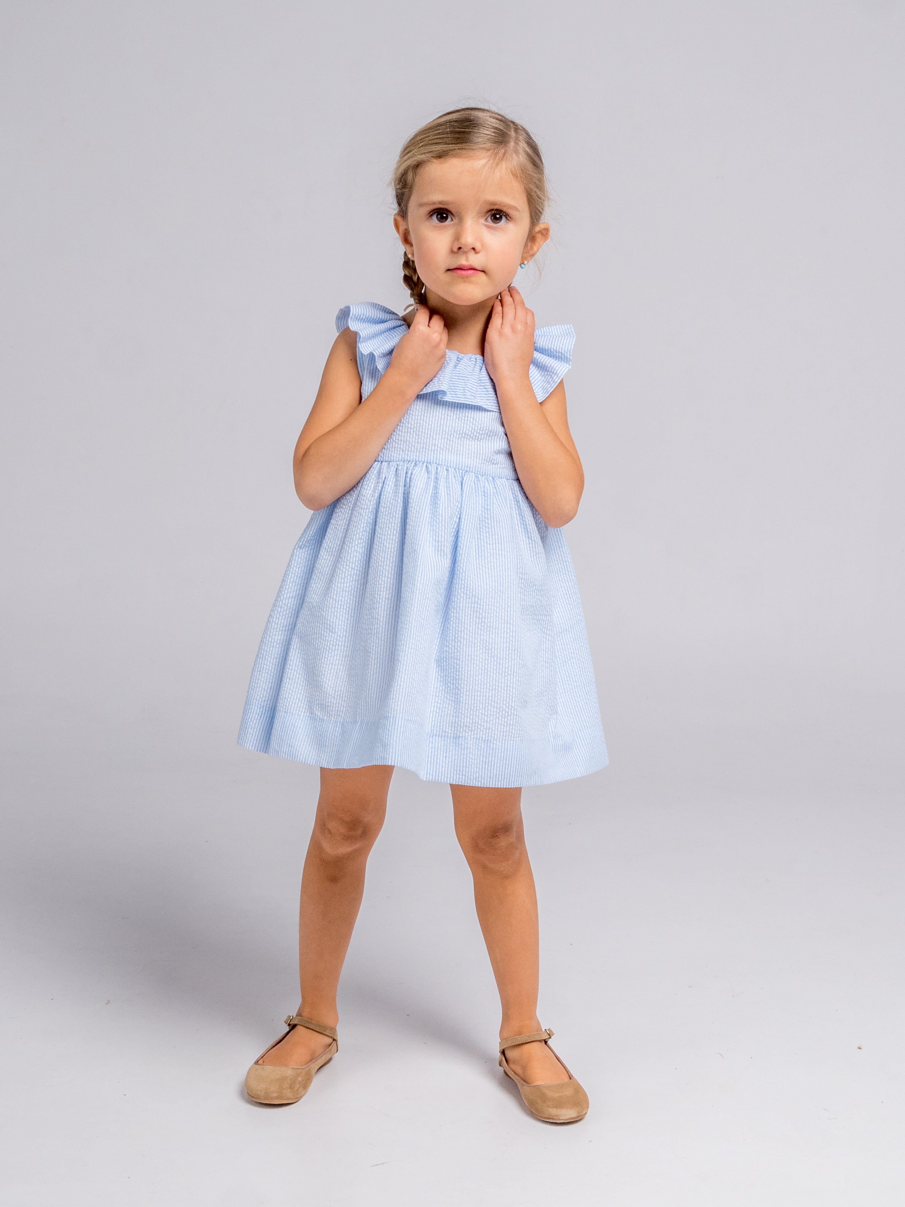 Blue striped dress