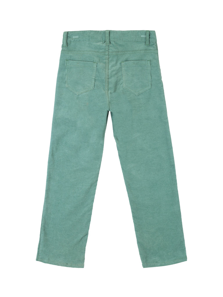 Long green corduroy pants